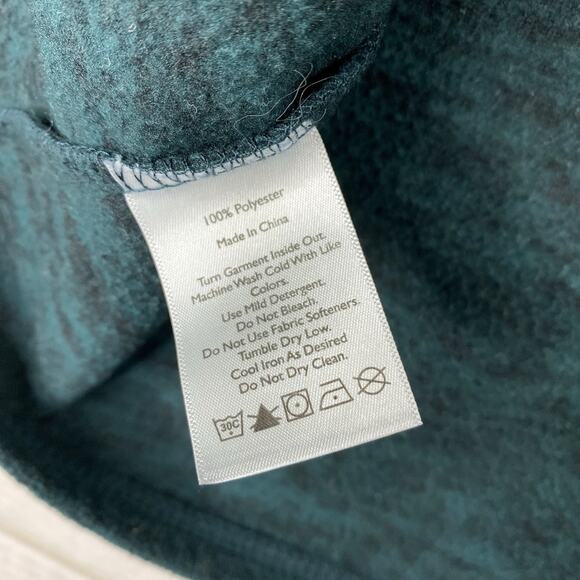 Eddie Bauer Sweater Women XXL Green Heather 1/2 Zip Up Fleece Mock Neck Classic - Picture 8 of 9